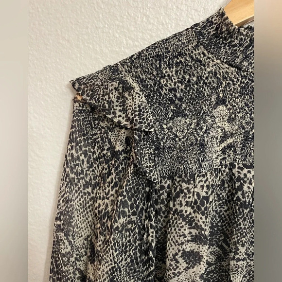 Free People Roma Snakeskin Print Crepe Blouse - Picture 5 of 12